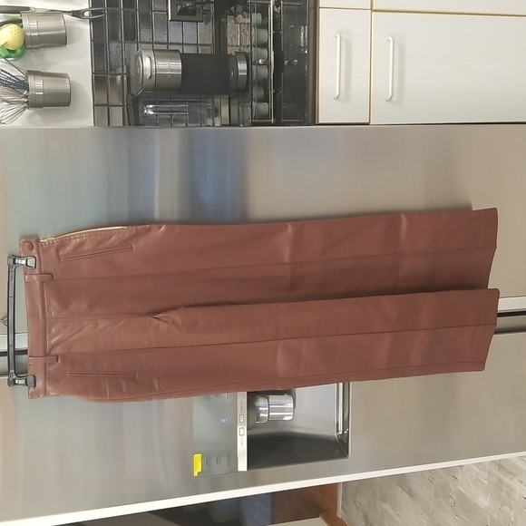 💕NANUSHKA💕 Regenerated Leather Pants - Mahogany Brown Medium M NWT - Picture 11 of 16